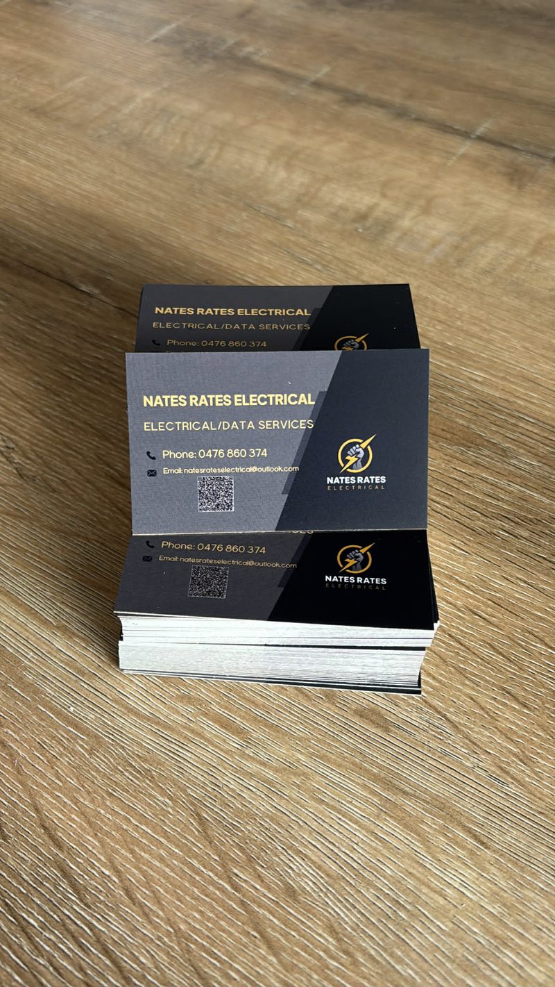 Nate's Rates Electrical business cards