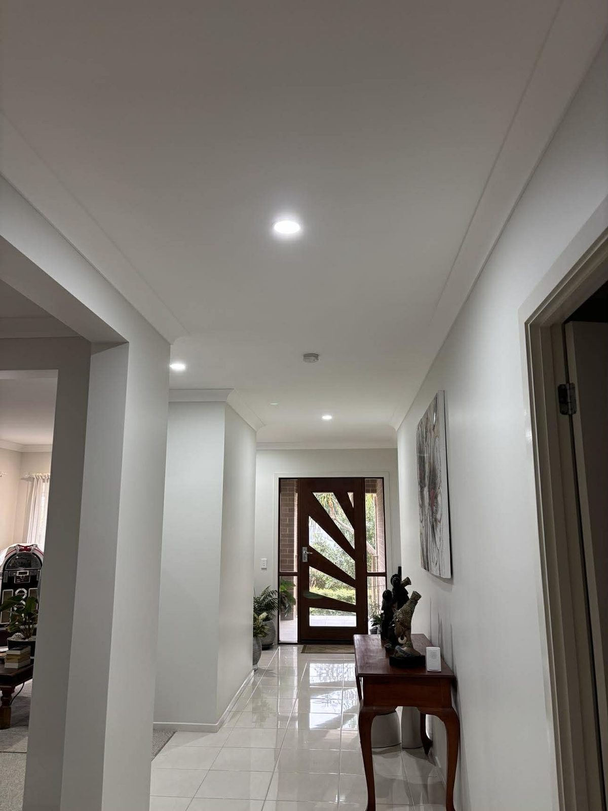 LED downlights installed in a hallway in Newcastle